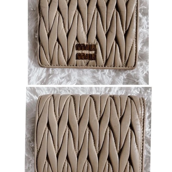Miu Miu Taupe Quilted Wallet - Picture 2 of 10